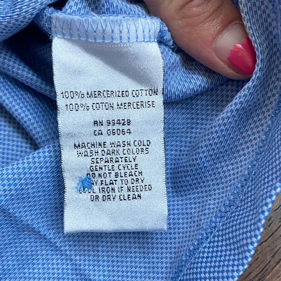 Bugatchi Sky Blue Polo with Royal Blue Details - Picture 7 of 10